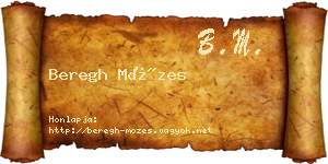 Beregh Mózes névjegykártya